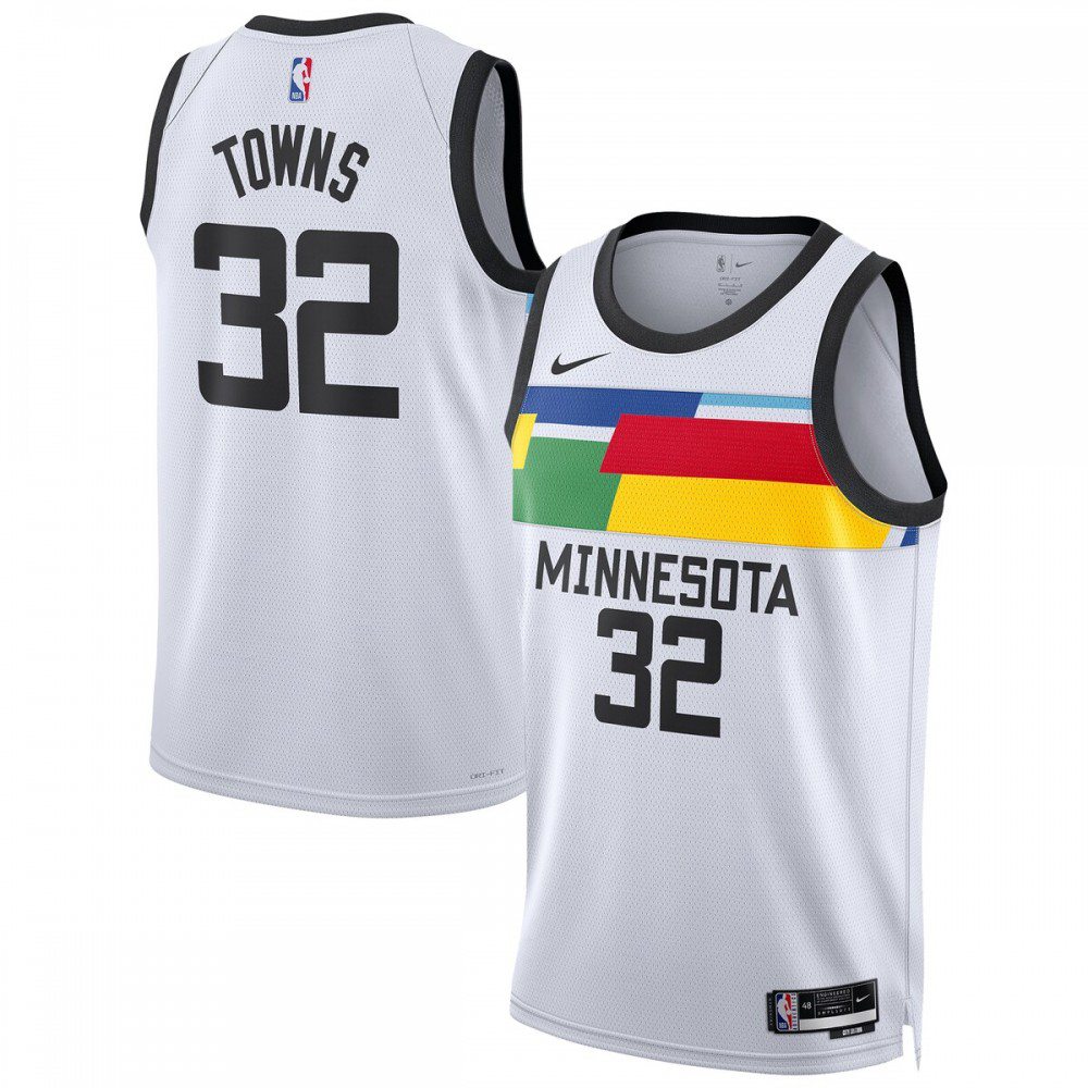 Karl-Anthony Towns Minnesota Timberwolves Unisex 2022/23 Swingman Jersey - City Edition - White-Pro Kit Vault | Brand New 26/27 Sports Jerseys